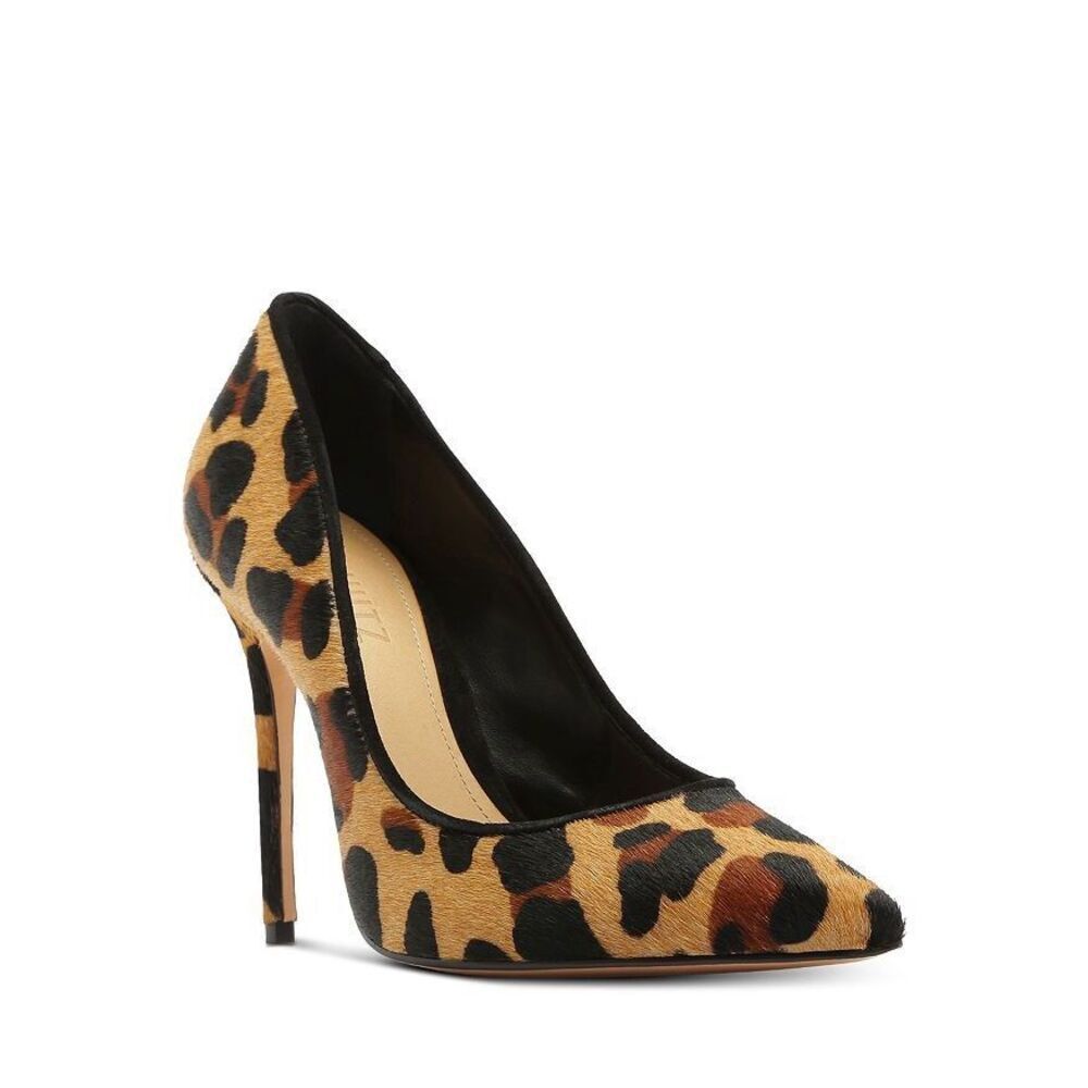 Schutz Women's Caiolea Leopard-Print Pumps Calf Hair Size